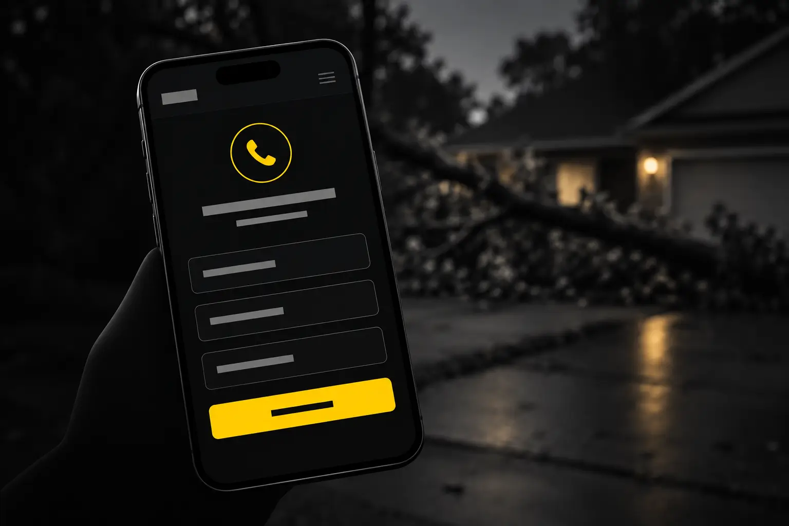 tree service website estimate request mobile